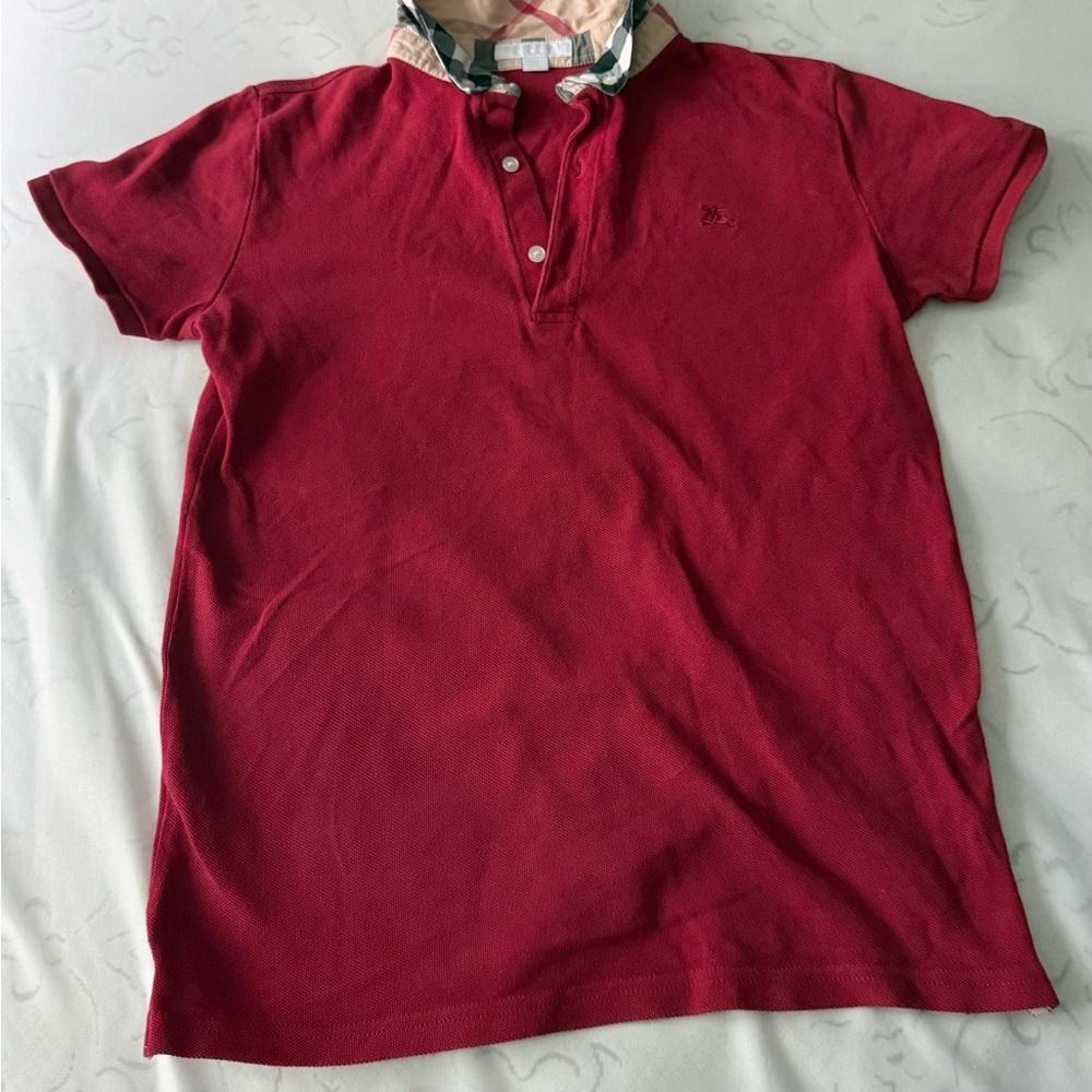Burberry Red Polo Shirt Classic Cotton Design